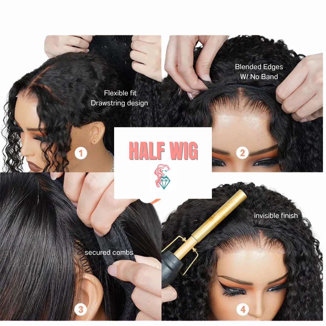 3 in 1 Half Wig