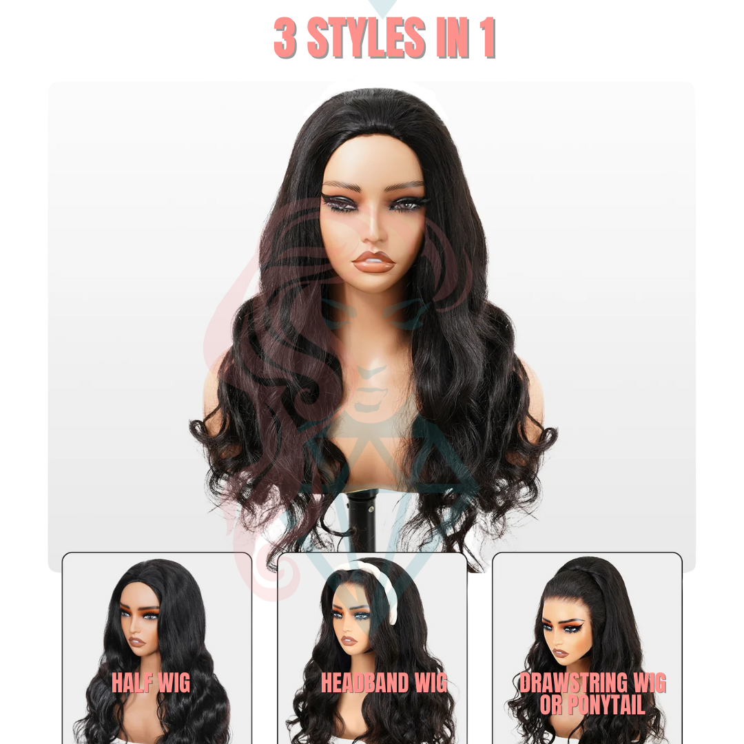 3 in 1 Half Wig