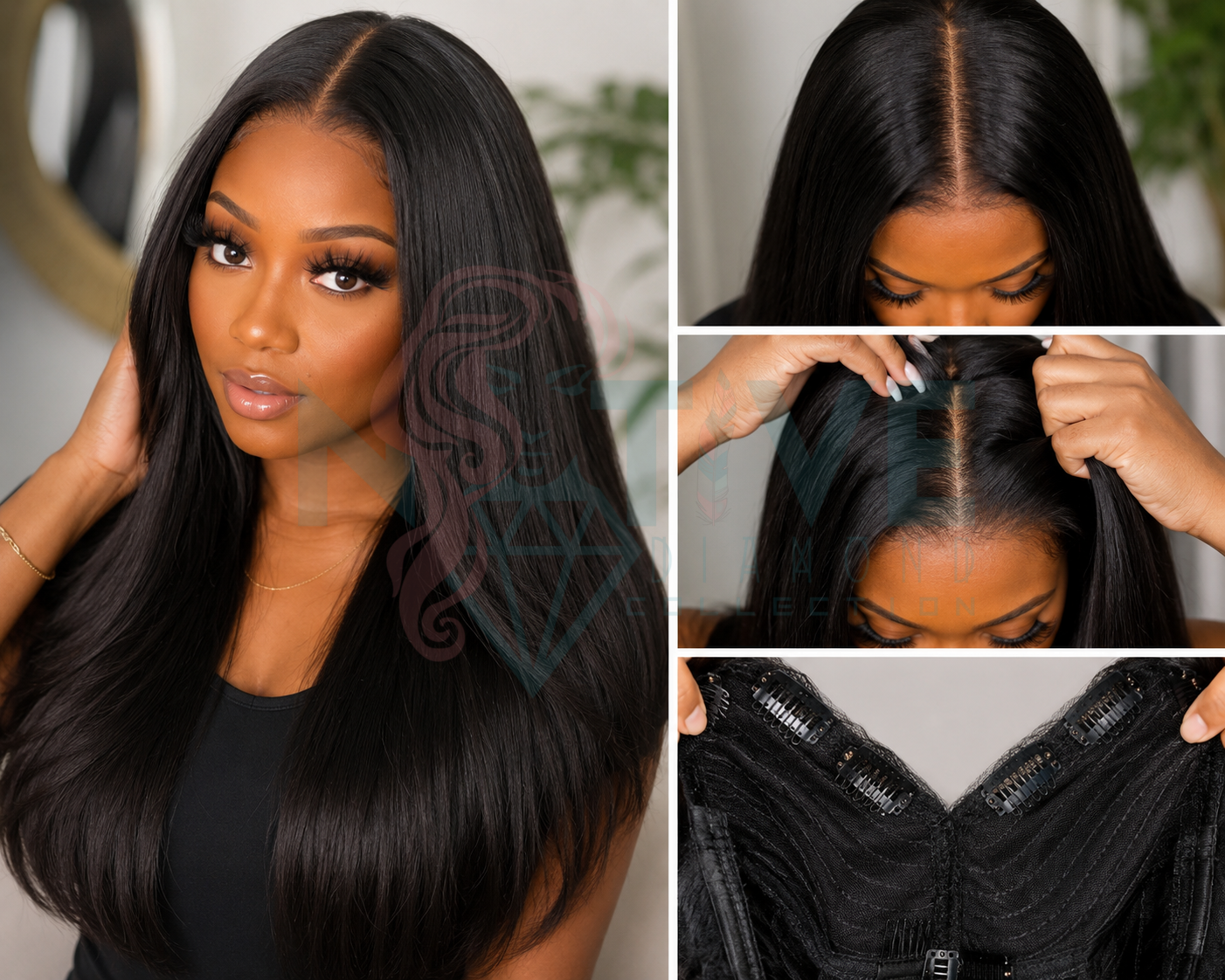 Raw Cambodian U-Part Wig